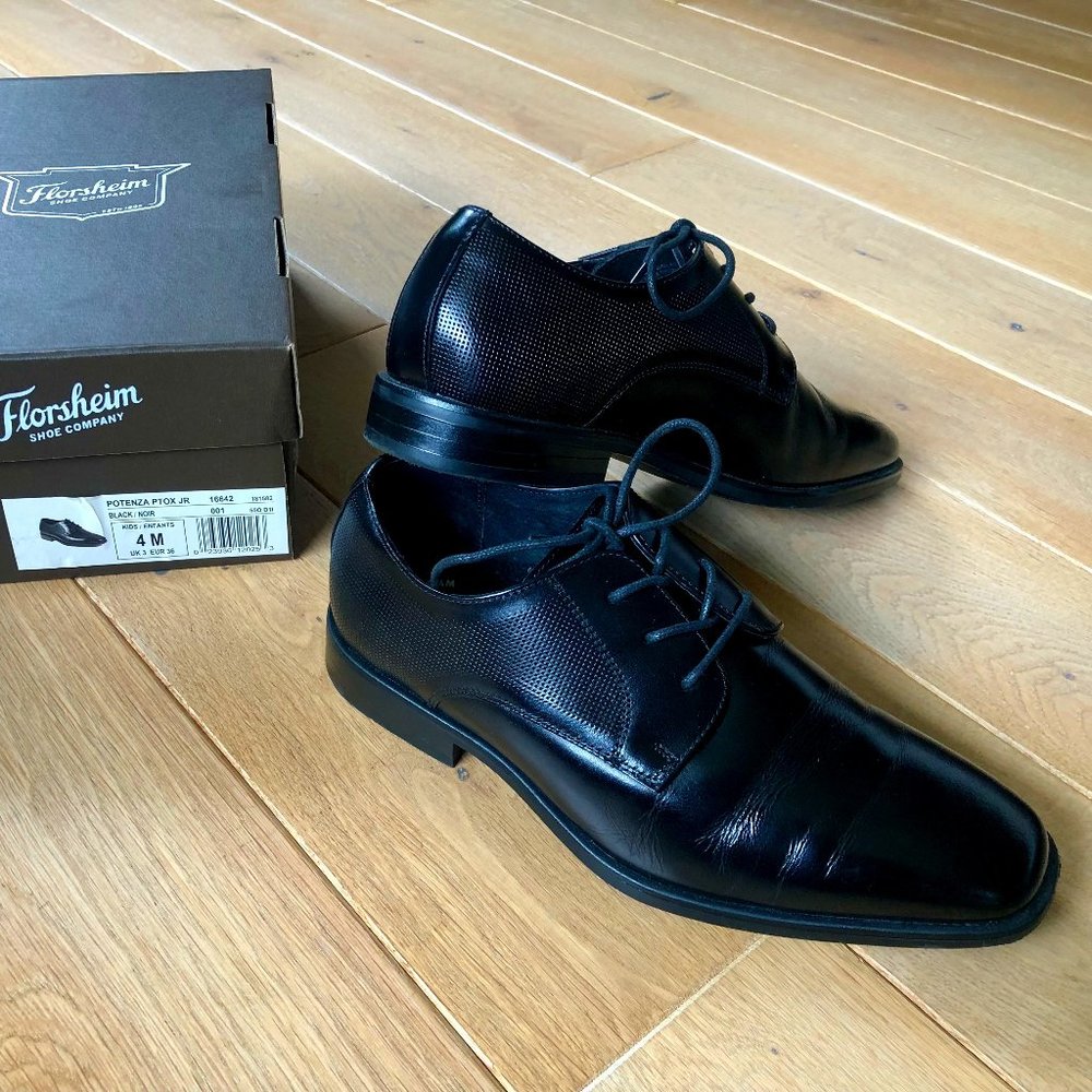 Florsheim Big Kids Size 4M Black Oxford Dress Shoes